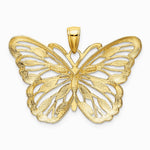 10K / 14K Yellow with Rhodium W/Rhodium Butterfly Pendant - Product Photo