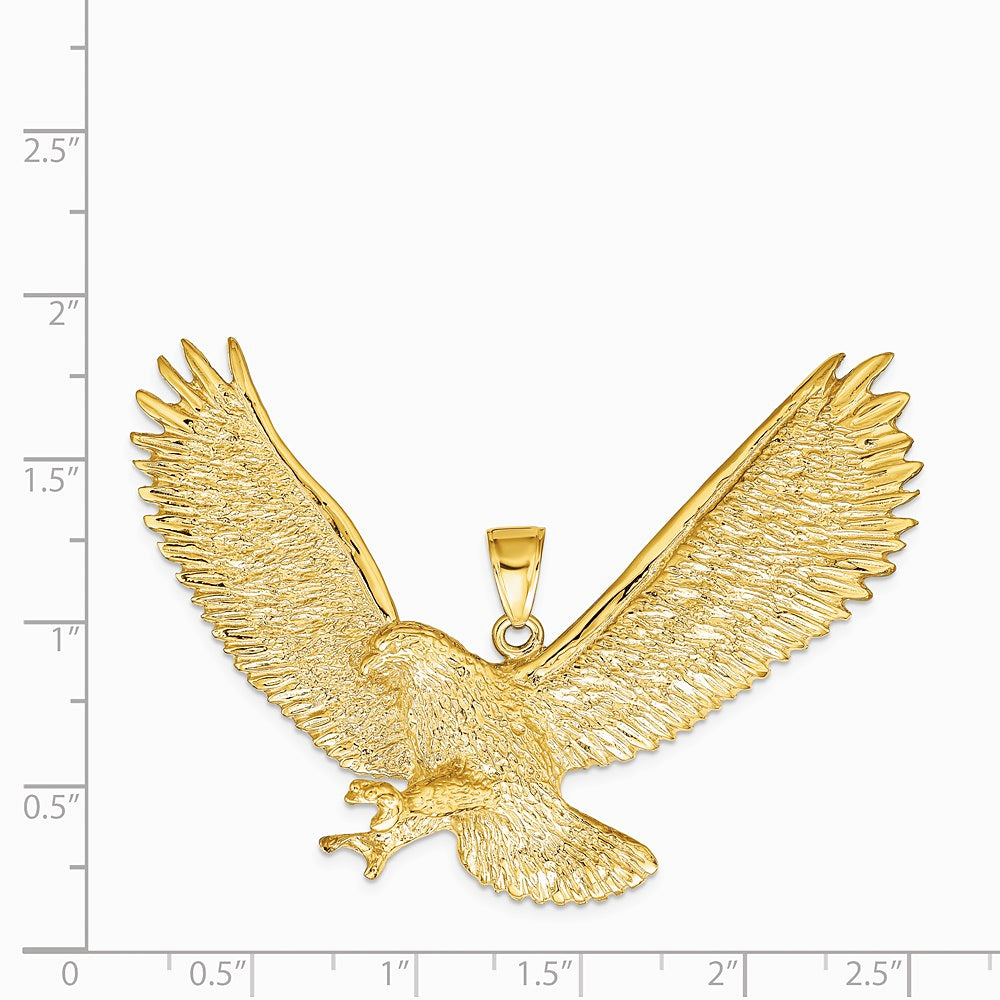 10K / 14K Yellow Gold Eagle Pendant - Product Photo