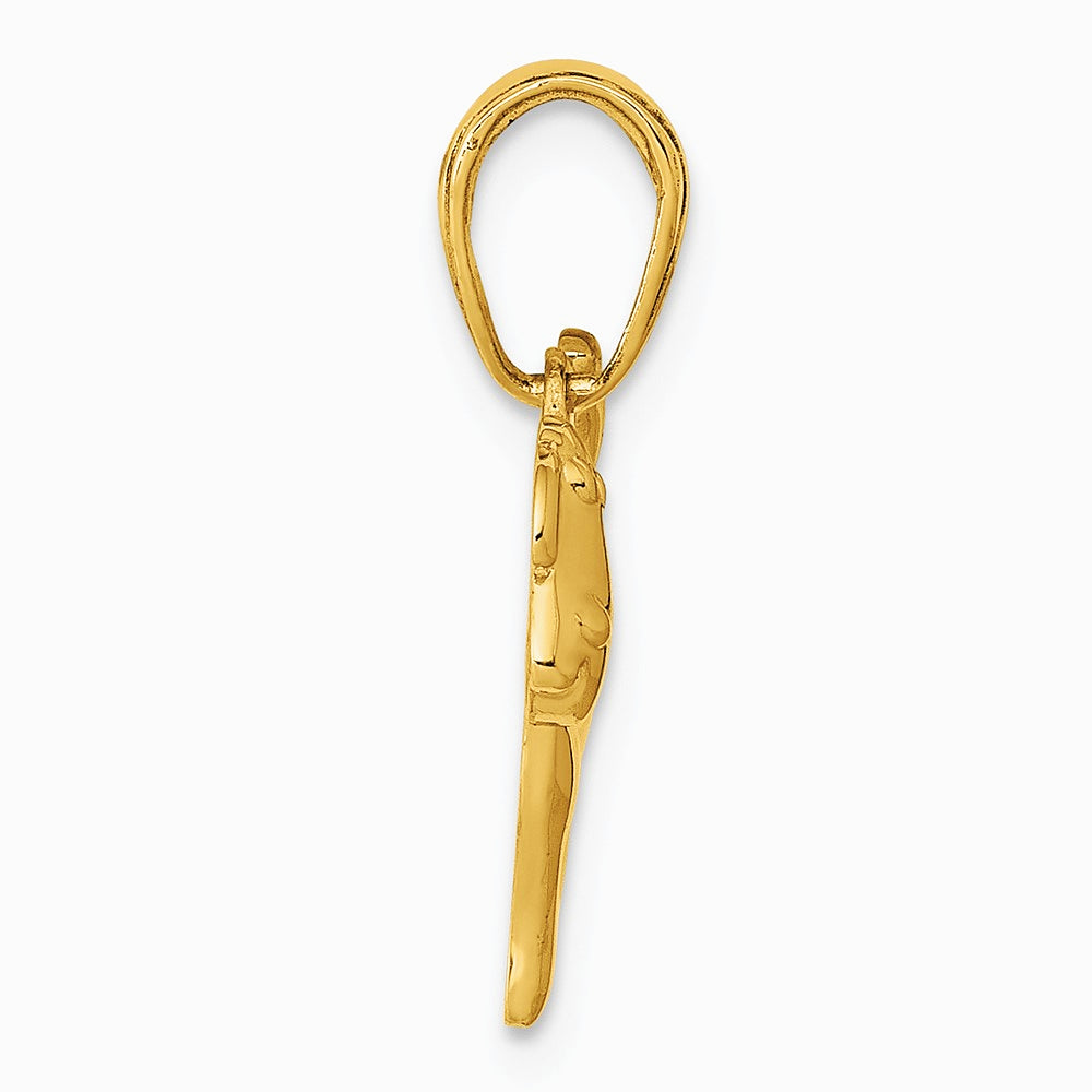 10K / 14K Yellow Gold Polished Dog Charm - Product Photo