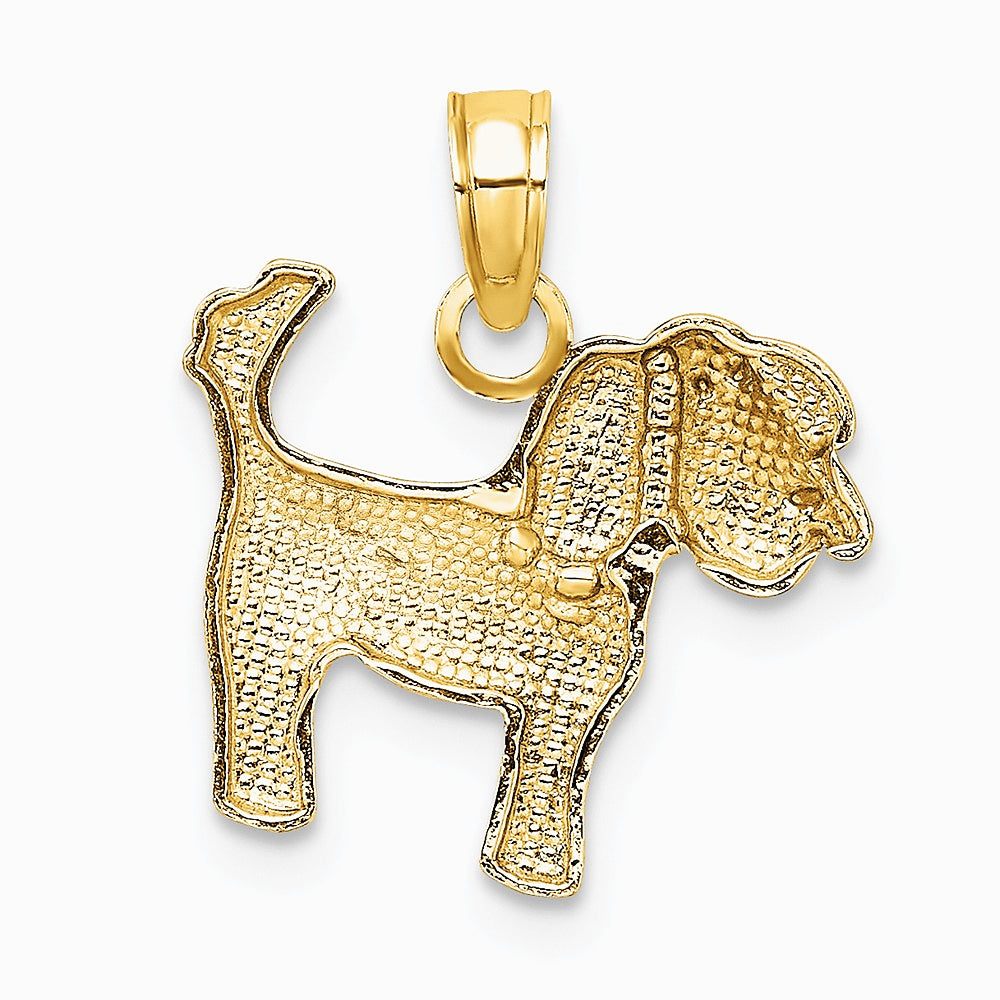 10K / 14K Yellow Gold Polished Dog Charm - Product Photo