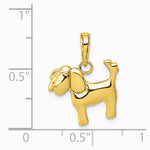 10K / 14K Yellow Gold Polished Dog Charm - Product Photo
