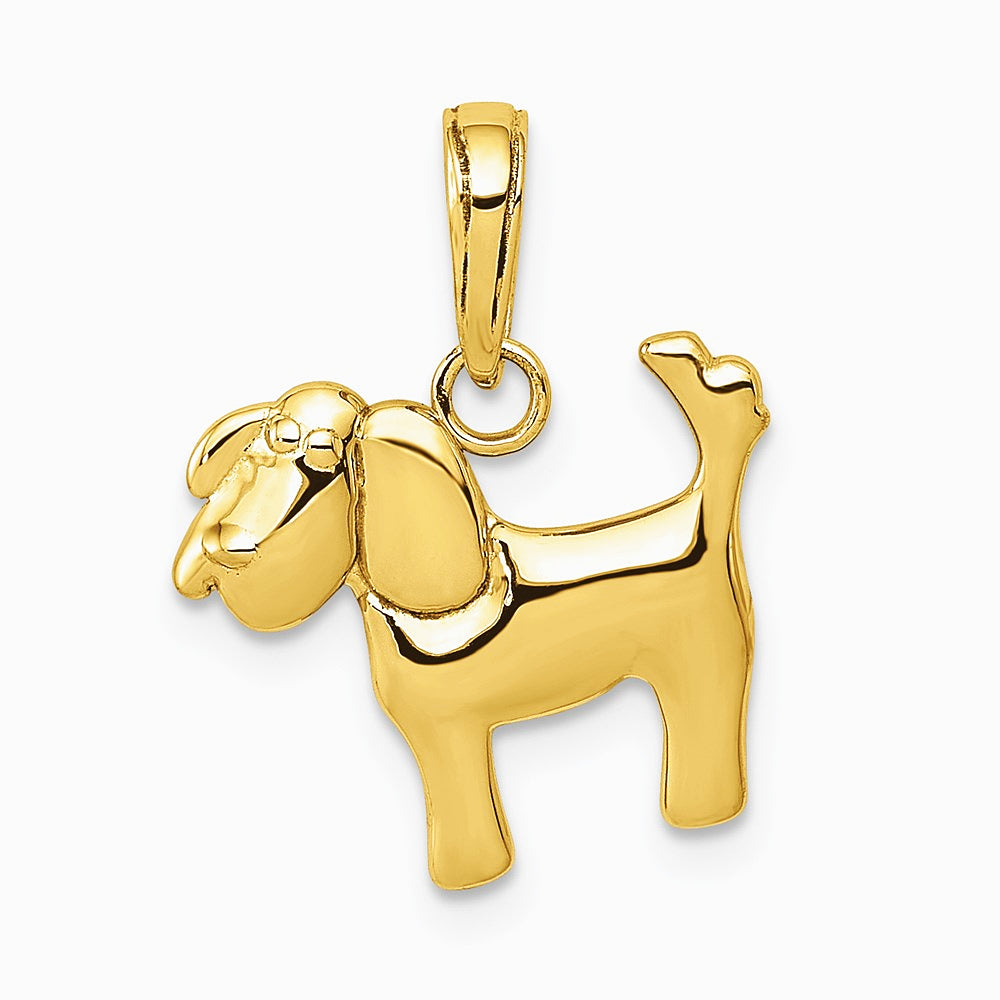 10K / 14K Yellow Gold Polished Dog Charm - Product Photo