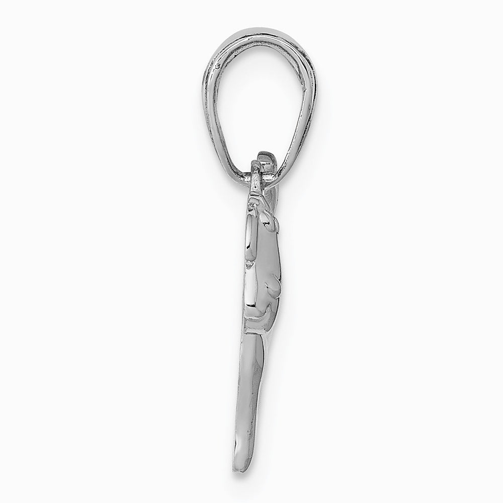10K / 14K White Gold Polished Dog Charm - Product Photo