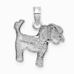 10K / 14K White Gold Polished Dog Charm - Product Photo