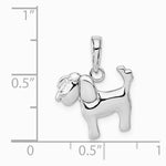 10K / 14K White Gold Polished Dog Charm - Product Photo