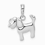 10K / 14K White Gold Polished Dog Charm - Product Photo