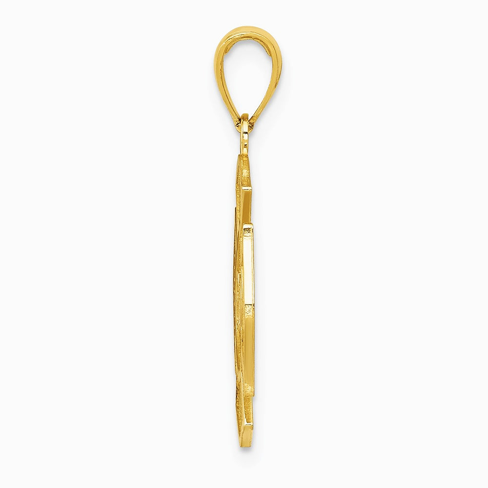 10K / 14K Yellow Gold Fire Dept. Maltese Cross Pendant - Product Photo