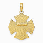 10K / 14K Yellow Gold Fire Dept. Maltese Cross Pendant - Product Photo