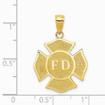 10K / 14K Yellow Gold Fire Dept. Maltese Cross Pendant - Product Photo