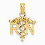 10K / 14K Yellow Gold Registered Nurse Pendant - Product Photo
