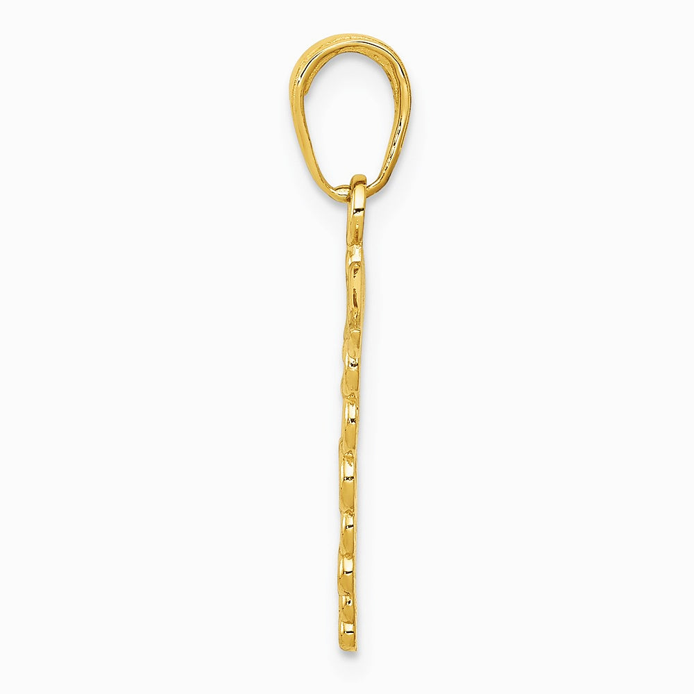 10K / 14K Yellow Gold Caduceus Pendant - Product Photo