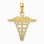 10K / 14K Yellow Gold Caduceus Pendant - Product Photo