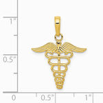10K / 14K Yellow Gold Caduceus Pendant - Product Photo