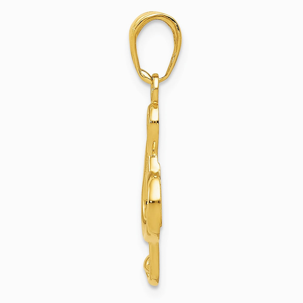 10K / 14K Yellow Gold Treble Clef Pendant - Product Photo