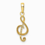 10K / 14K Yellow Gold Treble Clef Pendant - Product Photo
