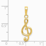 10K / 14K Yellow Gold Treble Clef Pendant - Product Photo