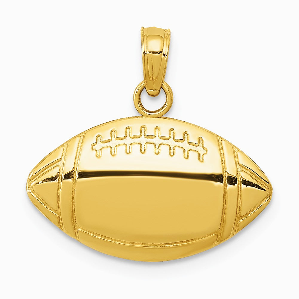 10K / 14K Yellow Gold Football Pendant - Product Photo