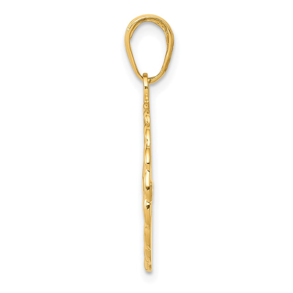 10K / 14K Yellow Gold Swimming Inside Frame Pendant - Product Photo