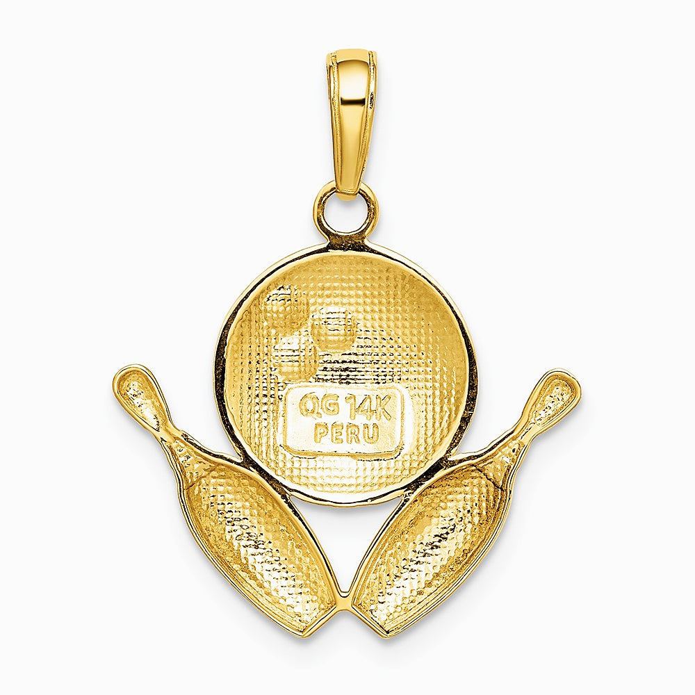 10K / 14K Yellow Gold Bowling Theme Charm - Product Photo
