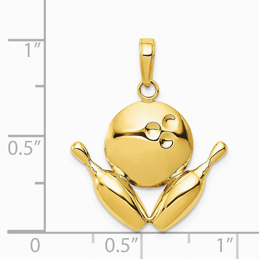 10K / 14K Yellow Gold Bowling Theme Charm - Product Photo