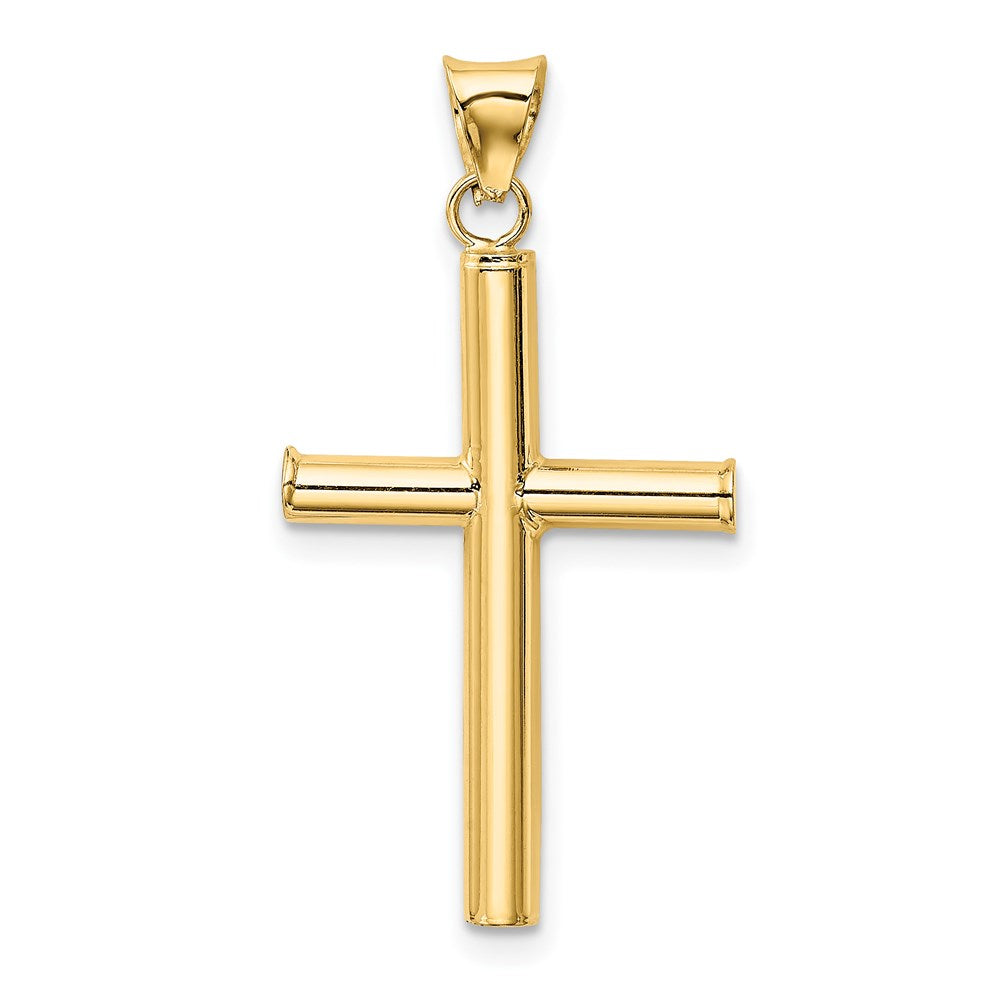 14K Polished Hollow Cross Pendant - Product Photo
