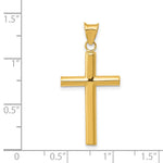 14K Polished Hollow Cross Pendant - Product Photo