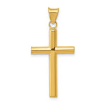 14K Polished Hollow Cross Pendant - Product Photo