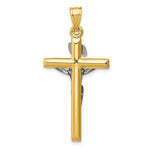 14k Two-tone INRI Crucifix Pendant - Product Photo