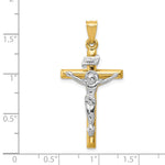 14k Two-tone INRI Crucifix Pendant - Product Photo