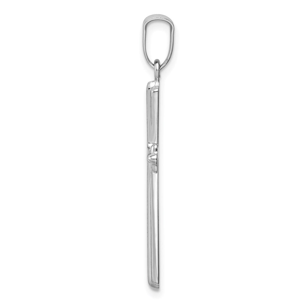 14k White Gold Polished Cross Pendant - Product Photo