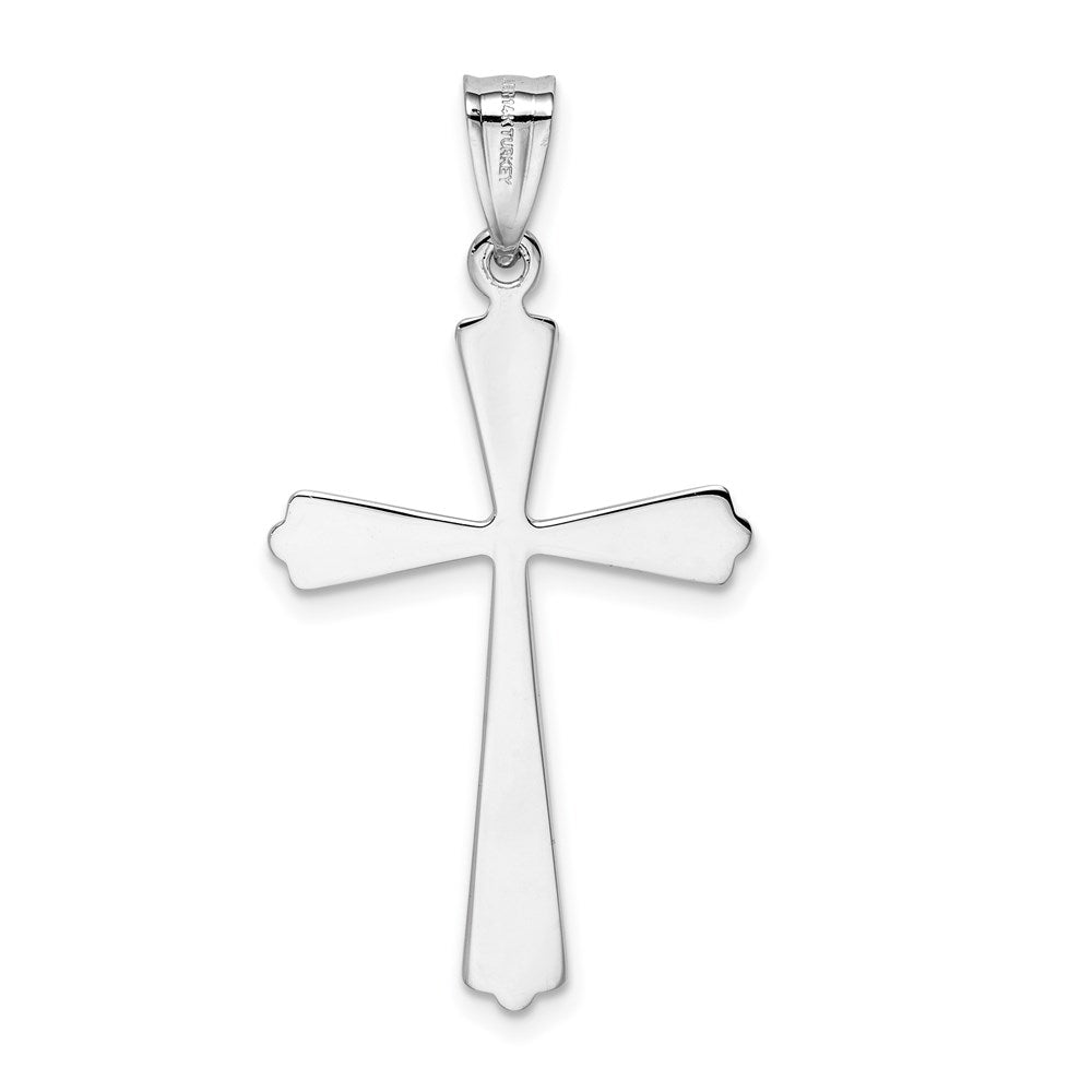 14k White Gold Polished Cross Pendant - Product Photo