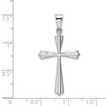 14k White Gold Polished Cross Pendant - Product Photo