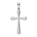 14k White Gold Polished Cross Pendant - Product Photo