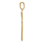 14k w/Rhodium Diamond Cut Cross Pendant - Product Photo