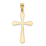 14k w/Rhodium Diamond Cut Cross Pendant - Product Photo