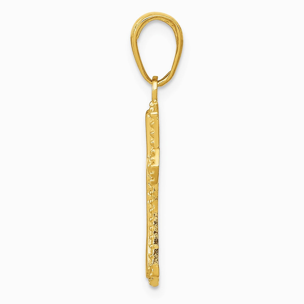10K / 14K Yellow Gold Cross Pendant - Product Photo