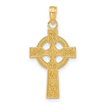 10K / 14K Yellow Gold Celtic Cross with Eternity Circle Pendant - Product Photo