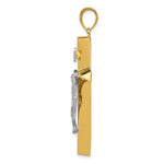 14K Two-tone INRI Hollow Crucifix Pendant - Product Photo