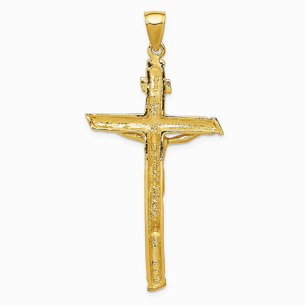 10K / 14K Yellow Gold INRI Crucifix Pendant - Product Photo
