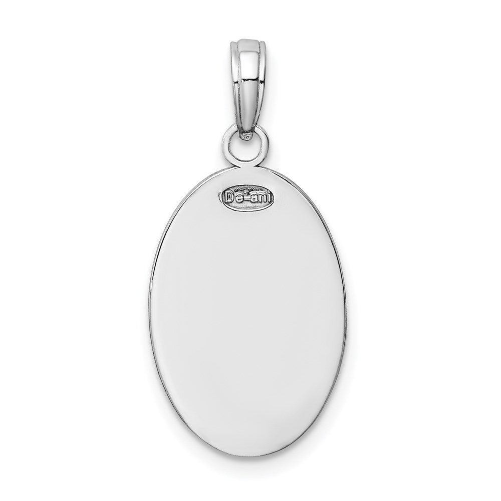 10K / 14K White Gold Saint Christopher Medal Pendant - Product Photo
