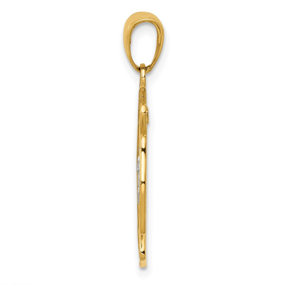 14k Two-tone Saint Florian Medal Pendant - Product Photo
