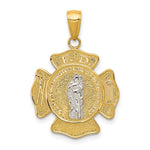 14k Two-tone Saint Florian Medal Pendant - Product Photo
