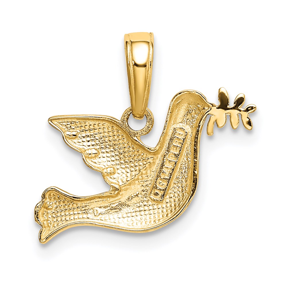 10K / 14K Yellow Gold Polished Dove Charm - Product Photo