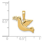 10K / 14K Yellow Gold Polished Dove Charm - Product Photo