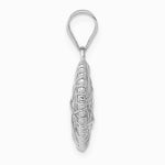 14K White Gold Open Wire Heart Pendant - Product Photo