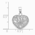 14K White Gold Open Wire Heart Pendant - Product Photo
