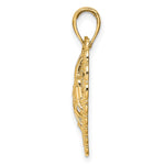 14K Polished MOM Scallop Heart Pendant - Product Photo