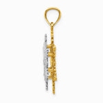 14K Two-tone Polished and Textured 2 Level Snowflake Pendant - Product Photo