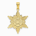 14K Two-tone Polished and Textured 2 Level Snowflake Pendant - Product Photo