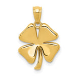 14k Gold Polished 4 Leaf Clover Pendant - Product Photo